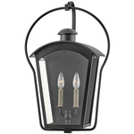 Yale Outdoor Wall Sconce - Black / Clear