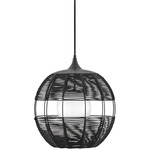 Maddox Outdoor Pendant - Black / Etched Opal