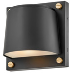 Scout Outdoor Wall Sconce - Black/ Brass / Etched Glass