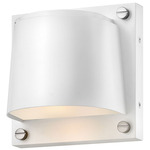 Scout Outdoor Wall Sconce - Satin White / Stainless Steel / Etched Glass