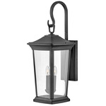 Bromley Outdoor Hanging Wall Light - Museum Black / Clear