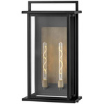 Langston Outdoor Wall Sconce - Black / Burnished Bronze / Clear