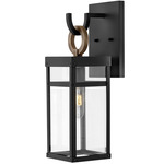 Porter Outdoor Wall Lantern - Black / Burnished Bronze / Clear