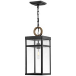 Porter Outdoor Pendant - Black / Burnished Bronze / Clear