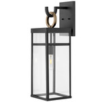 Porter Outdoor Wall Lantern - Black / Burnished Bronze / Clear