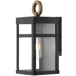 Porter Outdoor Wall Sconce - Black / Burnished Bronze / Clear