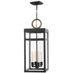 Porter Outdoor Pendant - Black / Burnished Bronze / Clear