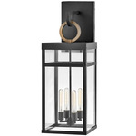 Porter Outdoor Wall Lantern - Black / Burnished Bronze / Clear