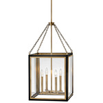 Shaw Chandelier - Black / Heritage Brass / Clear