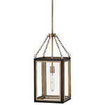 Shaw Pendant - Black / Heritage Brass / Clear