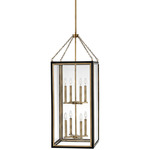 Shaw Multi Tier Chandelier - Black / Heritage Brass / Clear