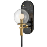 Gilda Wall Sconce - Heritage Brass / Black Marble / Clear