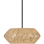 Luca Convertible Drum Pendant - Black/ Camel