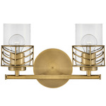 Della Bathroom Vanity Light - Lacquered Brass / Clear