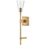 Auden Wall Sconce - Heritage Brass / Clear