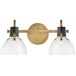 Argo Bathroom Vanity Light - Heritage Brass / Opal