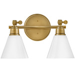 Arti Bathroom Vanity Light - Heritage Brass / Opal