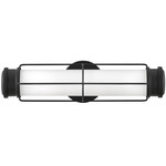 Saylor Bathroom Vanity Light - Black / Etched Opal