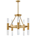 Cecily Chandelier - Heritage Brass / Clear
