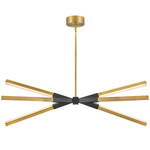 Rae Linear Chandelier - Lacquered Brass / Etched 