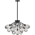 Elise Chandelier - Black / Crystal