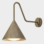 Cone Curved Wall Sconce - Antique Brass