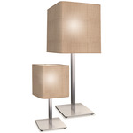 Ankara Table Lamp - Nickel / Beige Linen