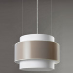 Aros Triple Pendant - Nickel / Taupe Linen