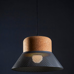 Cloche Outdoor Pendant - Light Wood / Anthracite Grey