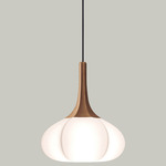 Swell Pendant - Beech / Matte Ice