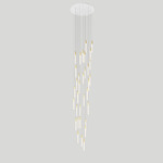 Cascadia Round Multi Light Pendant - White Canopy / Brushed Brass