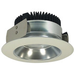 Marquise II 4IN 15W Round Open Reflector Downlight - Diffused Clear Reflector / White Flange