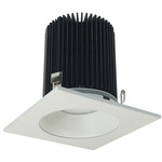 Marquise II 4IN 18W Square Reflector Downlight - Matte Powder White Reflector / White Flange