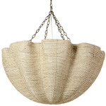 Isla Pendant - Antique Gold / Natural Abaca