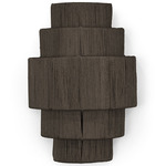 Everly Tier Wall Sconce - Antique Brass / Espresso Abaca