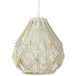 Bahia Outdoor Tapered Pendant - White / Whitewash Rattan