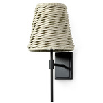 Cabo Outdoor Torchiere Wall Sconce - Charcoal / Whitewash Rattan
