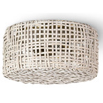 Seacliff Ceiling Light - Antique Brass / Whitewash Rattan