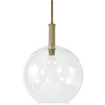 Bronson Globe Pendant - Antique Brass / Clear