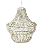 Gabriella Outdoor Chandelier - White / Whitewash Rattan