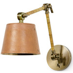 Hendrick Adjustable Wall Sconce - Antique Brass / Cognac