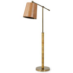 Hendrick Floor Lamp - Antique Brass / Brown Leather
