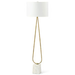 Winston Floor Lamp - Antique Brass / White