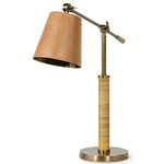 Hendrick Desk Lamp - Antique Brass / Brown Leather