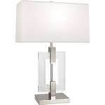 Lincoln Table Lamp - Polished Nickel / Pearl Dupioni