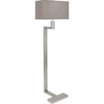 Doughnut C Floor Lamp - Antique Silver / Smoke Gray