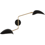 Racer Double Wall Sconce - Modern Brass / Matte Black