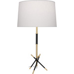 Thatcher Table Lamp - Modern Brass / Matte Black / Oyster Linen