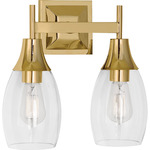 Grace Bathroom Vanity Light - Modern Brass / Clear