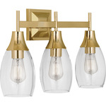 Grace Bathroom Vanity Light - Modern Brass / Clear